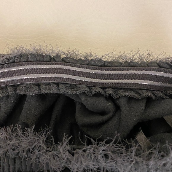 Banana Republic Maxi Dress Size Large Black Strapless Frayed Trim Rayon Blend - Picture 8 of 12